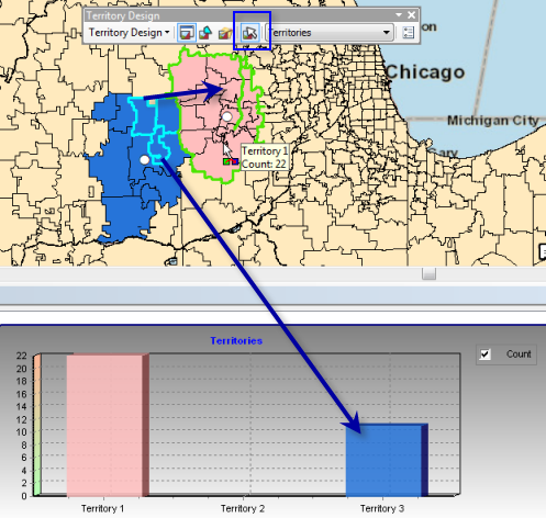 Drag a territory to chart view