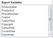Report variables