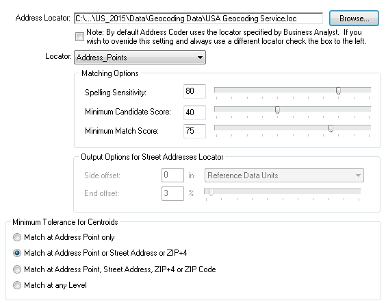 Indicate locator sensitivity