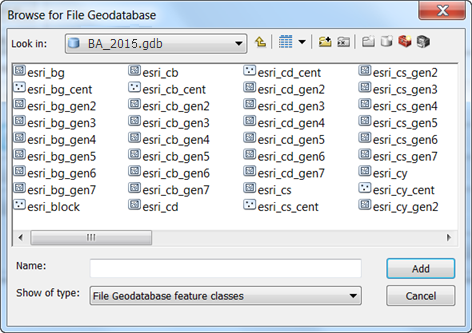 Browse for File Geodatabase