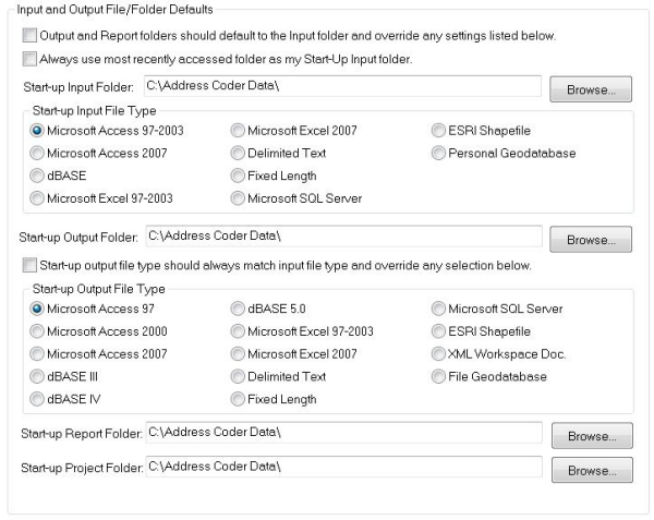 Initial default and preferred file types