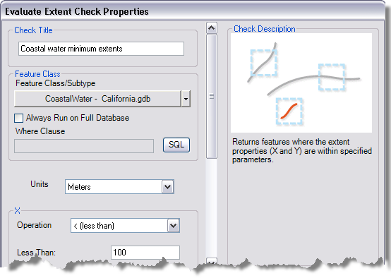 Evaluate Extent Check Properties dialog box