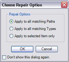 Choose Repair Option dialog box