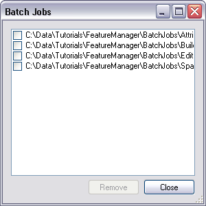 Batch Jobs dialog box