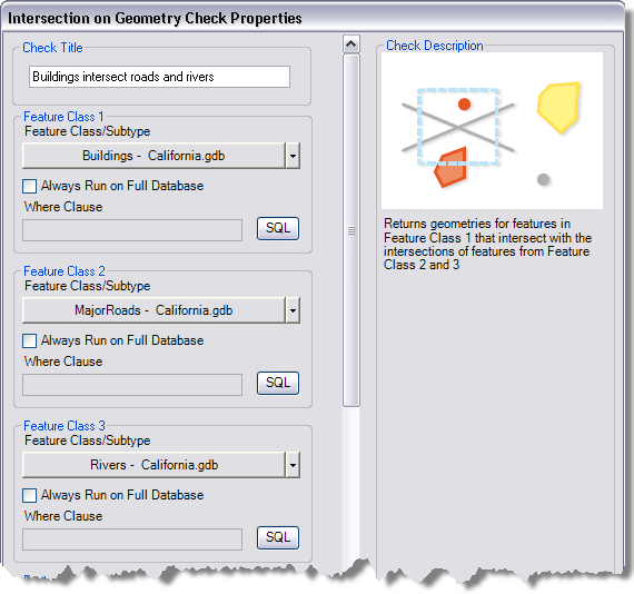 Intersection on Geometry Check Properties dialog box