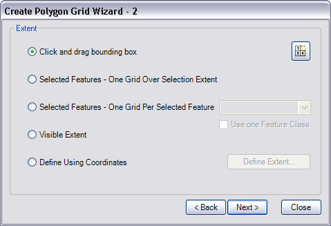 Create Polygon Grid Wizard - 2 dialog box