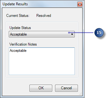 Update Results dialog box