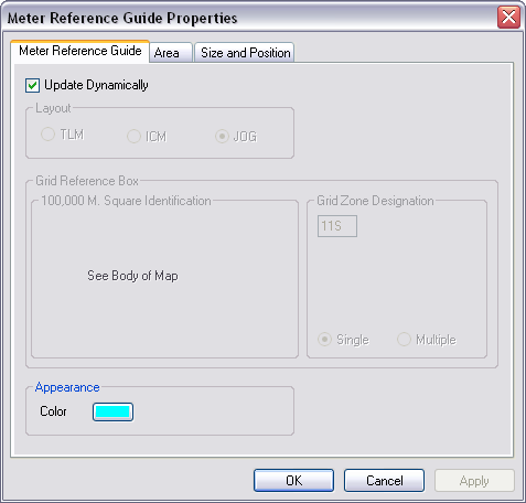 JOG Meter Reference Guide Properties dialog box