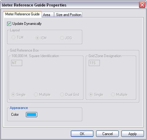 ICM Meter Reference Guide Properties dialog box