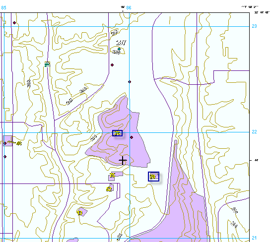 Examples of annotation features in the map