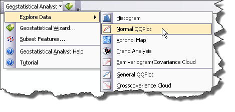 Normal QQPlot on the Explore Data menu