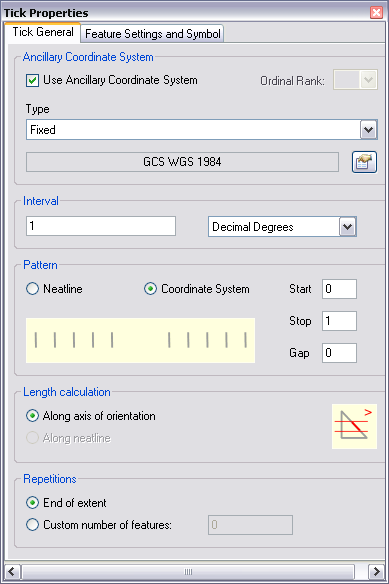 Tick Properties dialog box