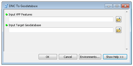 DNC To Geodatabase dialog box