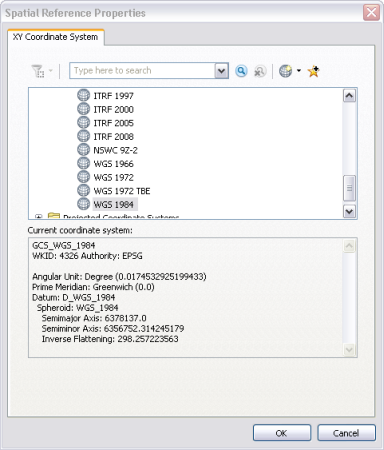 change coordinate system in arcmap