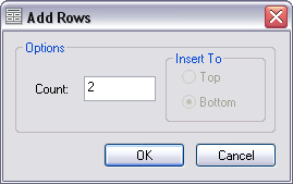 Add Rows dialog box