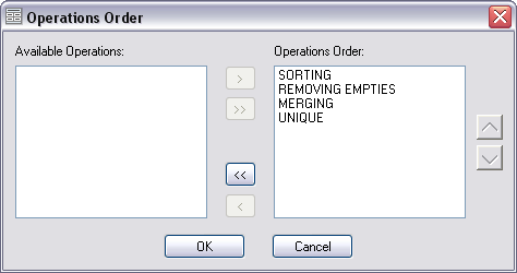 Operations Order dialog box