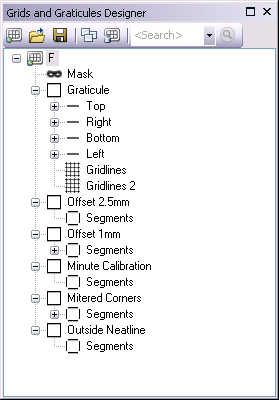 Grids and Graticules Designer window with INT2 F grid opened