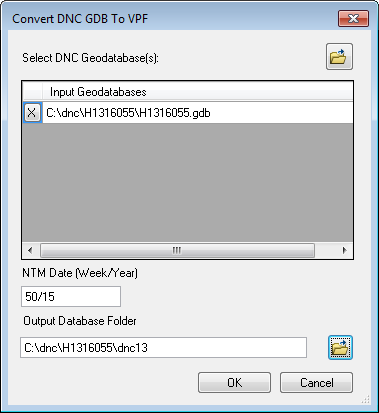 Convert DNC GDB To VPF dialog box