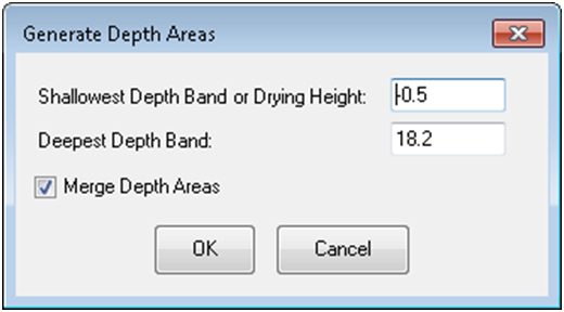 Generate Depth Areas dialog box