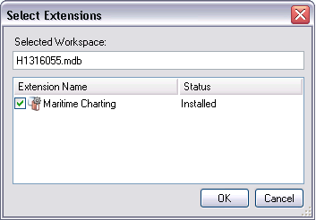 Select Extensions dialog box