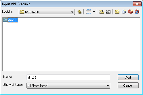 Input VPF Features dialog box