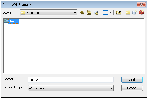 Input VPF Features dialog box