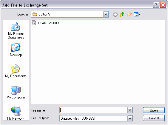 Example of a selected dataset file
