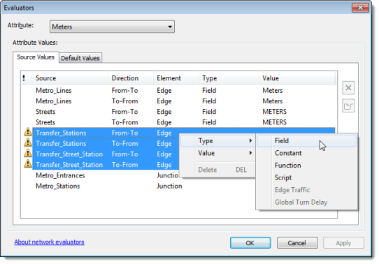 Setting field evaluators