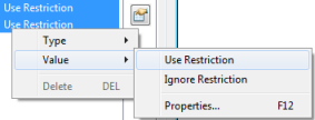 Assigning values to restrictions