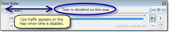 Live traffic appears on the map when time is disabled
