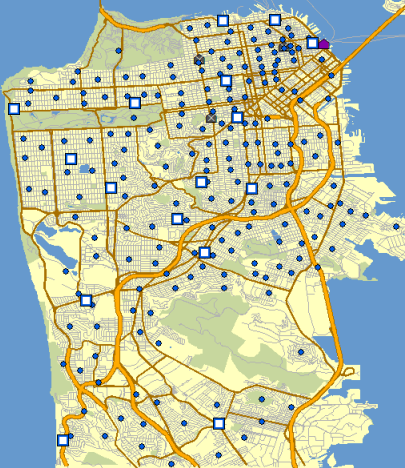 Map of the newly loaded demand points