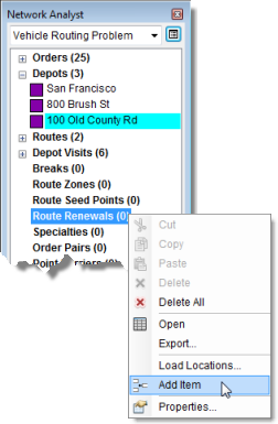 Adding a route renewal