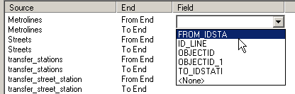 Select elevation field from drop-down list