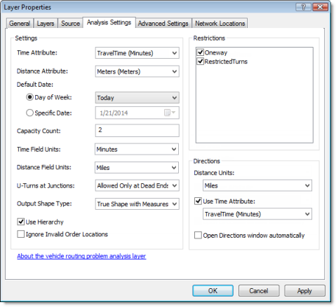 Analysis Settings tab