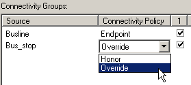 Setting up override connectivity policy for junctions