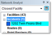 The incident in the Network Analyst window