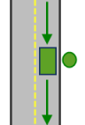 Left side of vehicle with left-hand traffic