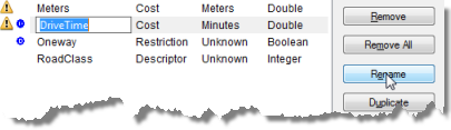 Renaming the Minutes attribute to DriveTime