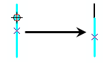 Example of a feature split at a specified location