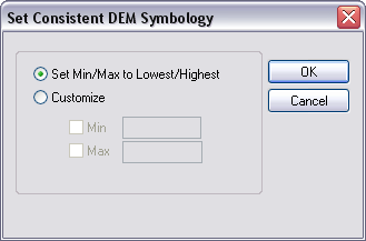 Set Consistent DEM Symbology dialog box