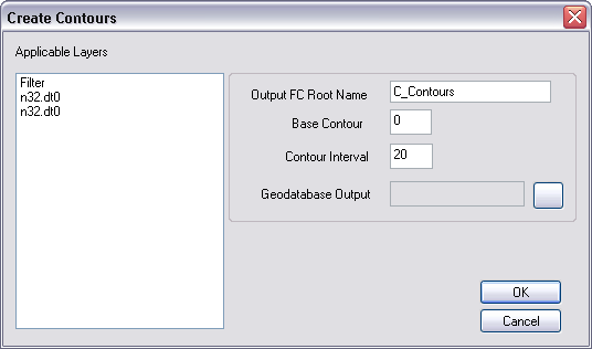 Create Contours dialog box