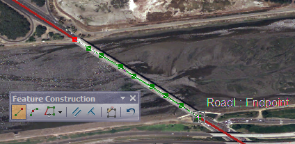 A new road and bridge digitized using imagery