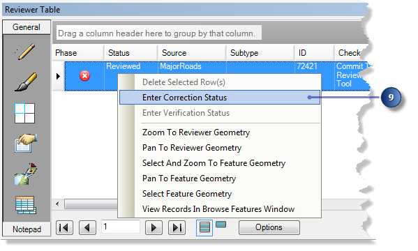 Reviewer Table record context menu
