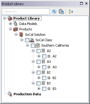 Product library tree expanded