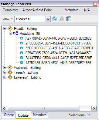 Example of the Data Schema view on the Update tab