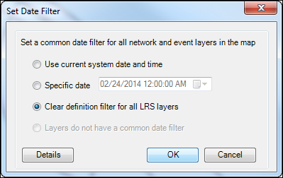 Set Date Filter dialog box