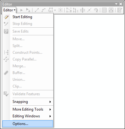 Editor toolbar options
