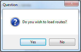 Select Yes to load routes