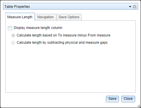 Measure Length tab