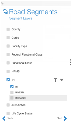 Filtering attributes for selected layers